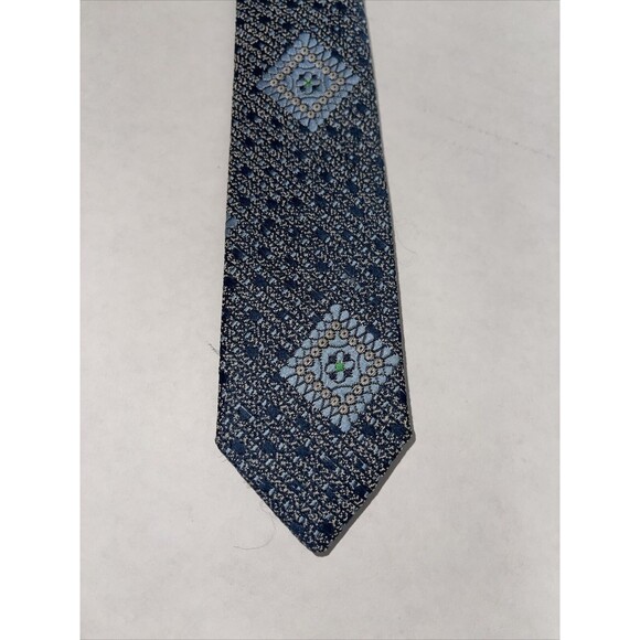 Vintage 1970s JC Penney Men's Blue Tie Texturized Polyester 56" X 4" Mm57 - Picture 6 of 7